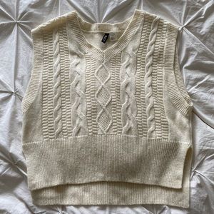 Cream sweater vest